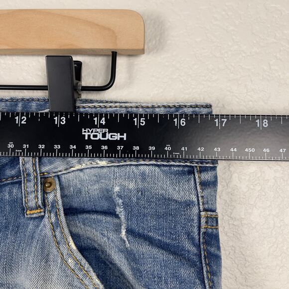 Dsquared2 Slim Straight Denim Jeans Blue Size IT 40 Distressed Streetwear Y2K - Picture 14 of 15